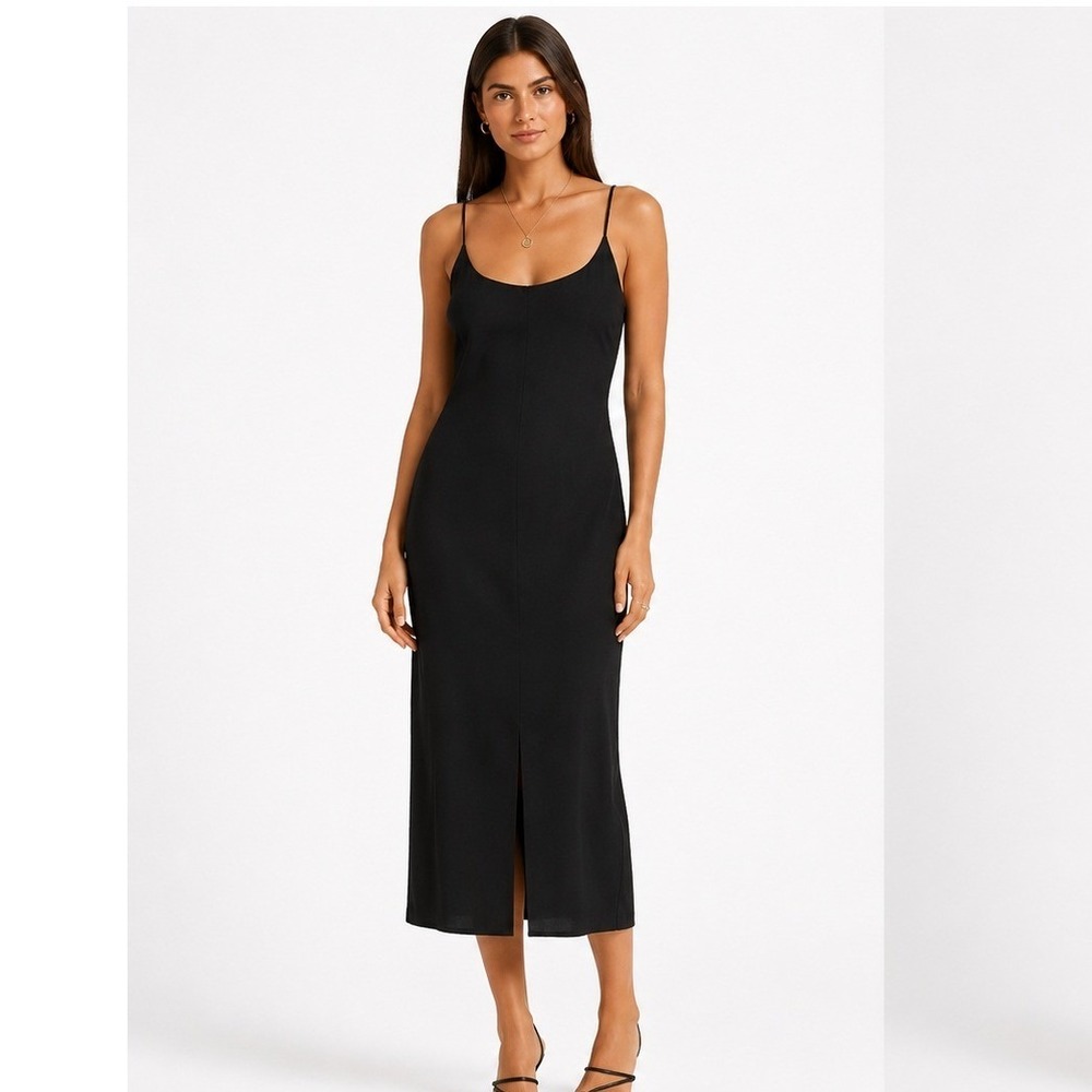 Love Bonito Open Back Tie Detail‎ Spaghetti Strap Minimalist Midi Dress Size 10